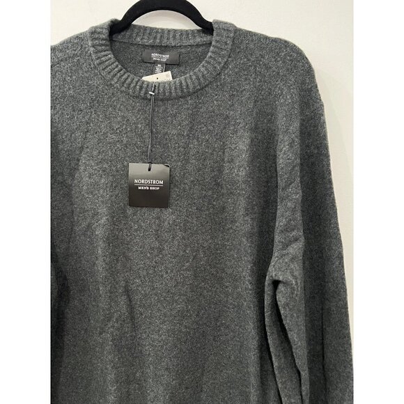 NWT Nordstrom Men's Shop Size XL/3XL Grey Dark Charcoal Heater CrewNeck … - Picture 2 of 7